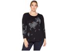 Karen Kane Plus Plus Size Print Long Sleeve Top (black) Women's Clothing