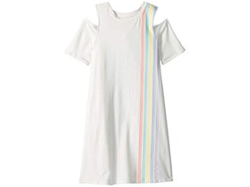Maddie By Maddie Ziegler French Terry Cold Shoulder Dress (big Kids) (cream) Girl's Dress