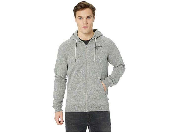 Quiksilver Deacon Fleece Zip Hoodie (light Grey Heather) Men's Fleece