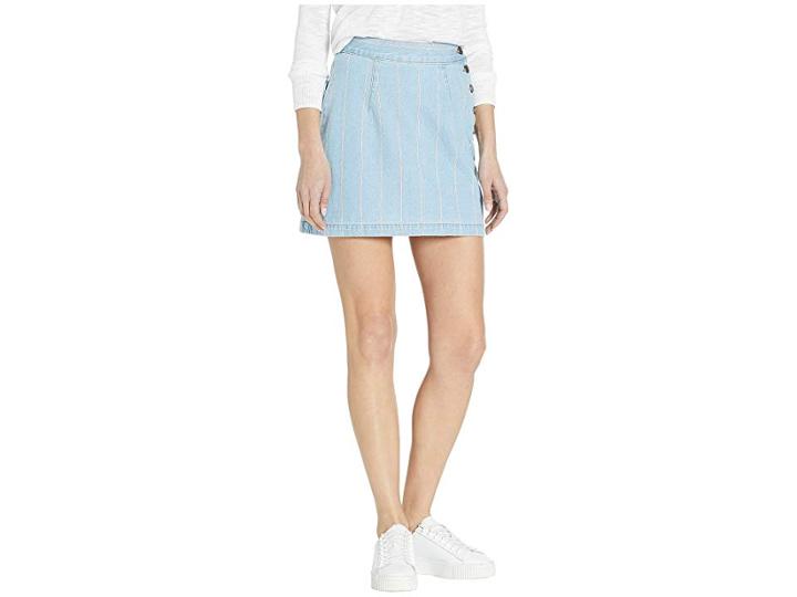 Juicy Couture Denim Pinstripe Skirt (blue Chill Washed) Women's Skirt