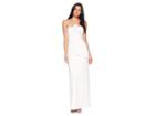 Adrianna Papell Strapless Knit Crepe Long Side Draped Gown (ivory) Women's Dress