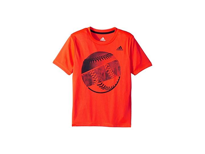 Adidas Kids Hacked Sport Ball Tee (toddler/little Kids) (red/orange) Boy's T Shirt