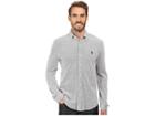 U.s. Polo Assn. Long Sleeve Slim Fit Birdseye Pique Button Down Sport Shirt (campus Heather Grey) Men's Clothing