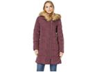 Cole Haan Taffeta Down Coat With Faux Fur Hood (merlot) Women's Coat