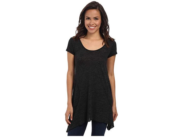 Allen Allen S/s Slub Tunic (black) Women's Blouse