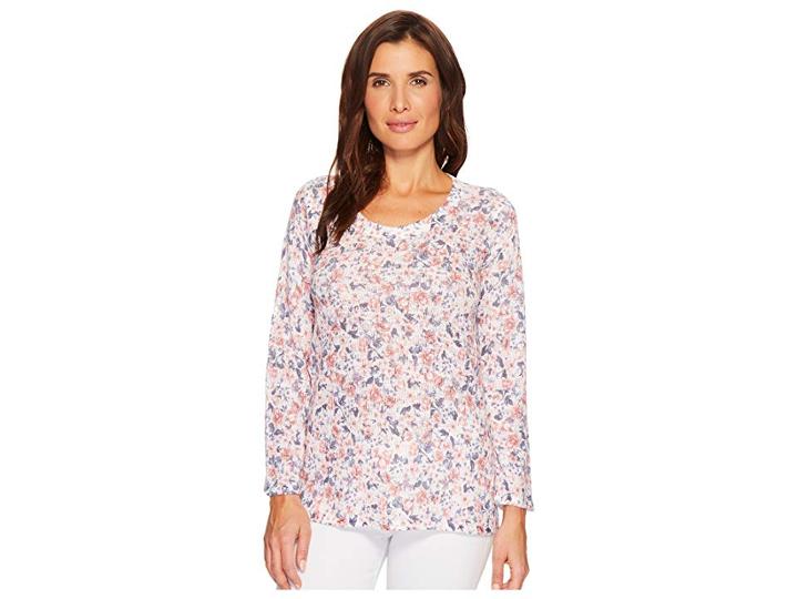 Nally & Millie Ditsy Floral Print Top (multi) Women's Clothing