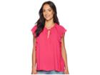 Cece Extended Flutter Sleeve Ruffled Blouse With Tie (viva Pink) Women's Blouse