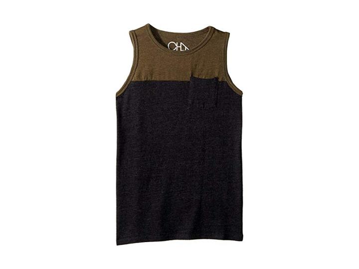 Chaser Kids Super Soft Blocked Muscle Tank Top (little Kids/big Kids) (mountain/black) Boy's Clothing