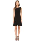 Kate Spade New York Crepe Flounce Dress (black) Women's Dress