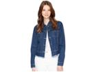 Bb Dakota Cillia Lace-up Back Denim Jacket (dark Blue) Women's Coat