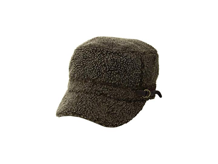 San Diego Hat Company Cth8144 Washed Faux Sherpa Cadet With Faux Leather Side Detail (brown) Caps