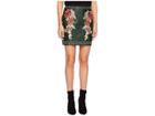Romeo & Juliet Couture Studded Embroidered Pu Mini Skirt (ink Green) Women's Skirt