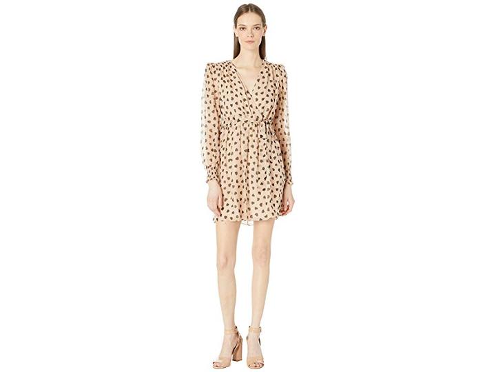 Kate Spade New York Heart It Heartbeat Silk Mini Dress (roasted Peanut) Women's Dress