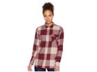 Tentree Kimberly Long Sleeve Button Up (burgundy Plaid) Women's Clothing