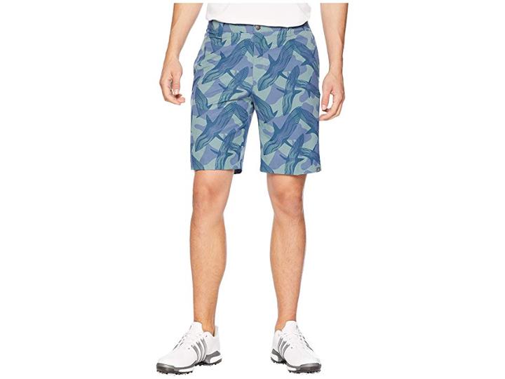 Adidas Golf Ultimate Raven Print Shorts (raw Green) Men's Shorts
