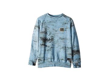 Munster Kids Camo Palm Fleece Sweatshirt (toddler/little Kids/big Kids) (washed Blue) Boy's Sweatshirt