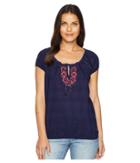U.s. Polo Assn. Solid Peasant Shirt (navy) Women's Clothing