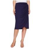 B Collection By Bobeau Reiley Side Gather Skirt (navy) Women's Skirt
