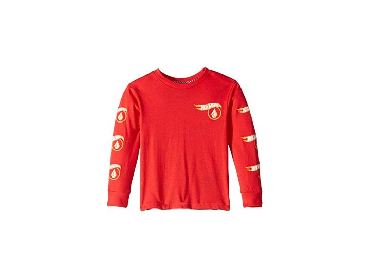 Volcom Kids Hot Wheels(r) X Volcom Long Sleeve Tee (toddler/little Kids) (red) Boy's T Shirt