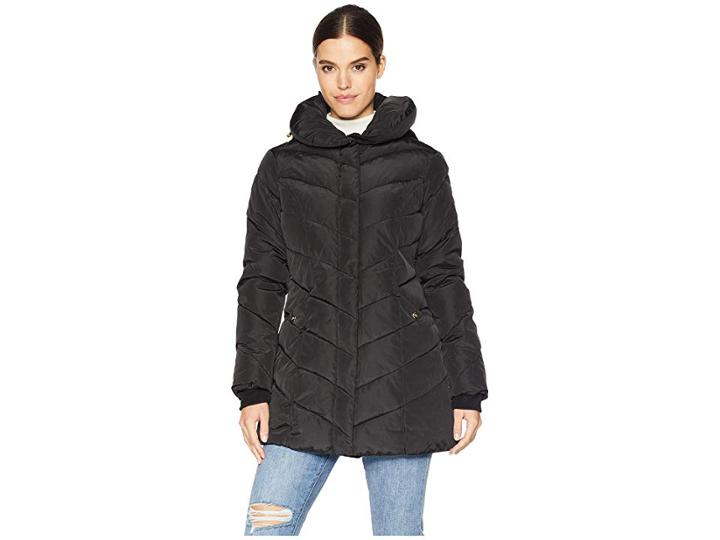 Steve Madden Mid-length Puffer (black) Women's Coat