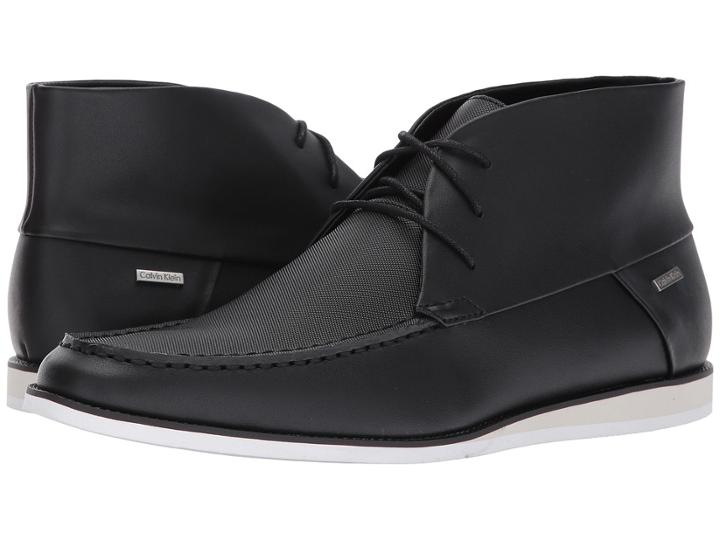 Calvin Klein Kenley (black Brushed Leather) Men's Shoes