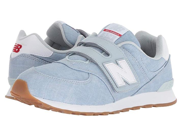 New Balance Kids Yv574v1 (little Kid/big Kid) (light Porcelain Blue/white) Girls Shoes