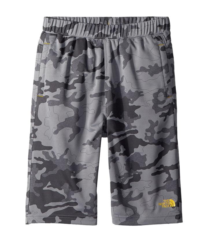 The North Face Kids Mak Shorts (little Kids/big Kids) (mid Grey Woodland Camo Jacquard/canary Yellow) Boy's Shorts