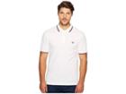 Fred Perry Twin Tipped Shirt (white/bright Red/navy) Men's Short Sleeve Knit