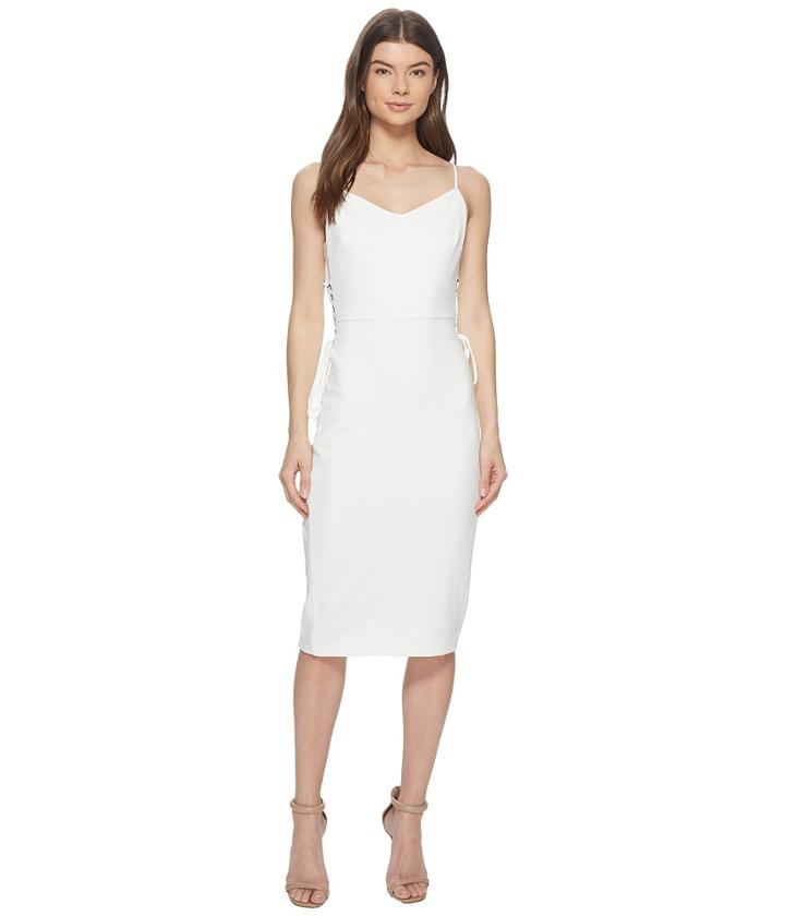 1.state Spaghetti Strap Slip Dress W/ Lace-up (new Ivory) Women's Dress