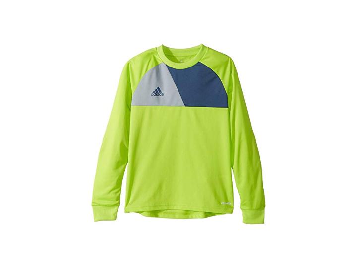 Adidas Kids Assita 17 Goalkeeper Jersey (little Kids/big Kids) (solar Slime/night Marine/light Grey) Boy's Long Sleeve Pullover