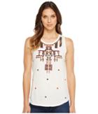 Lucky Brand Gold Embroidered Tank Top (lucky White) Women's Sleeveless