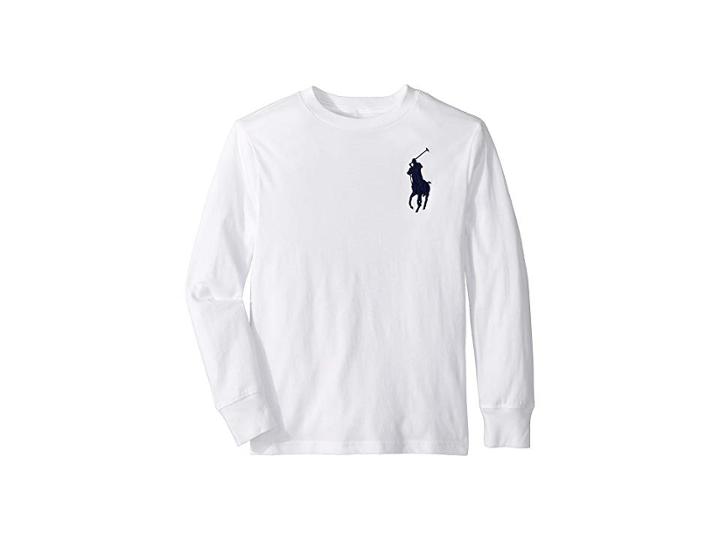 Polo Ralph Lauren Kids Cotton Long Sleeve T-shirt (big Kids) (white) Boy's T Shirt