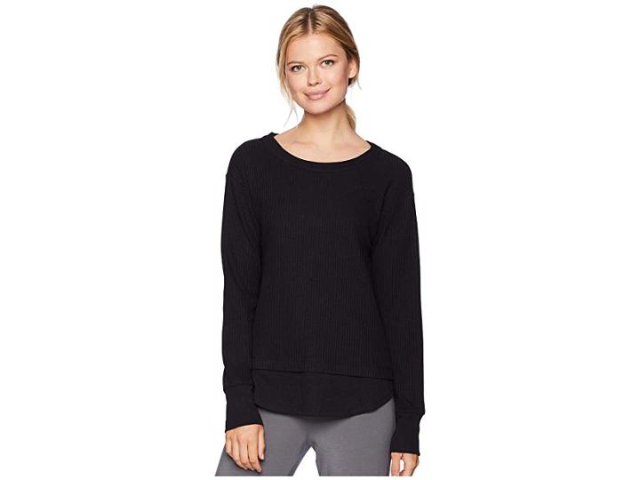 Donna Karan Long Sleeve Top (black) Women's Pajama