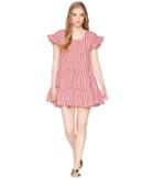 Romeo & Juliet Couture Gingham Tiered Dress (red/white) Women's Dress