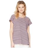 Columbia Trail Shaker Stripe Short Sleeve Shirt (blush Pink/nocturnal Heather Stripe) Women's T Shirt