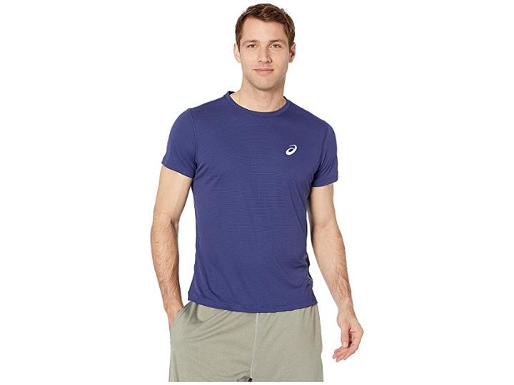 Asics Run Silver Short Sleeve Top (indigo Blue) Men's Workout