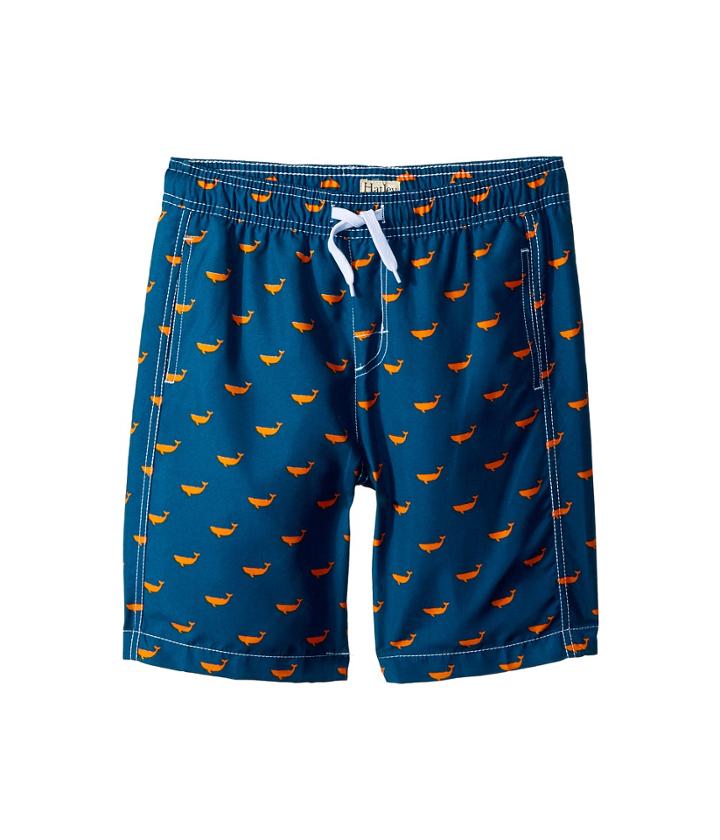 Hatley Kids Tiny Whales Swim Trunks (toddler/little Kids/big Kids) (green) Boy's Swimwear