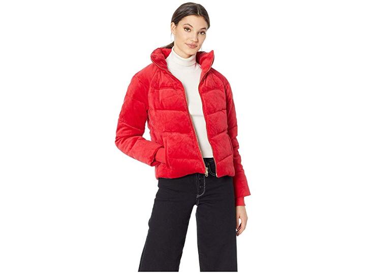 Juicy Couture Track Velour Solid Quilted Puffer Jacket (astor) Women's Coat
