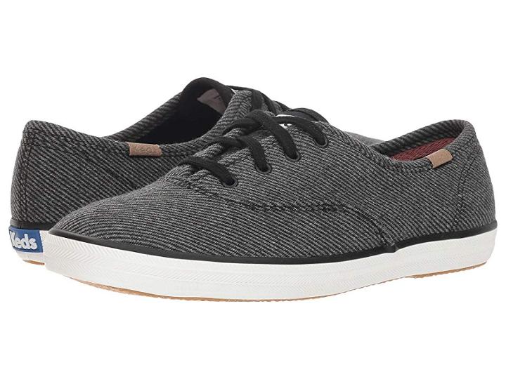 Keds Champion Twill Stripe Jersey (charcoal) Women's Lace Up Casual Shoes