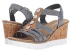 Rieker V5537 Rabea 37 (bleu/silver/wood) Women's Shoes