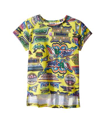 Moschino Kids Short Sleeve All Over Logo Graphic T-shirt (little Kids/big Kids) (multi) Boy's T Shirt