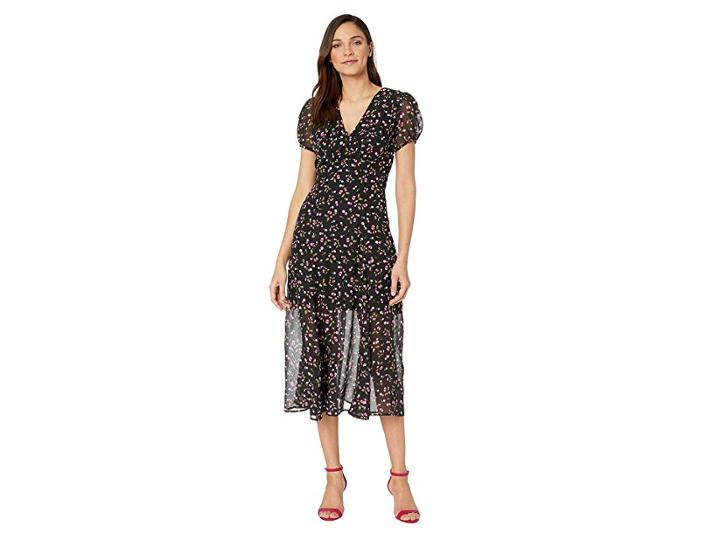Betsey Johnson Cherry Print Maxi Dress (black Multi) Women's Dress