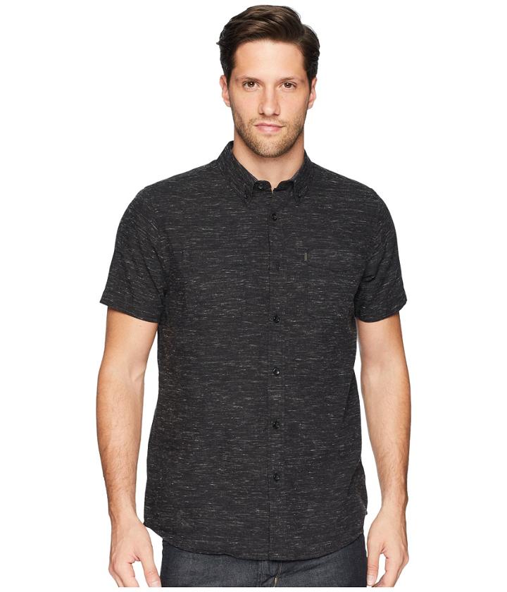 Rip Curl Barns Short Sleeve Shirt (black) Men's Clothing