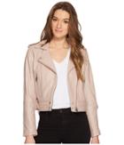 Blank Nyc Real Leather Moto Jacket In Rose Dust (rose Dust) Women's Coat
