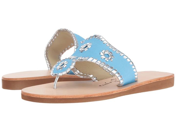 Jack Rogers Boating Jacks (light Blue/silver) Women's Sandals