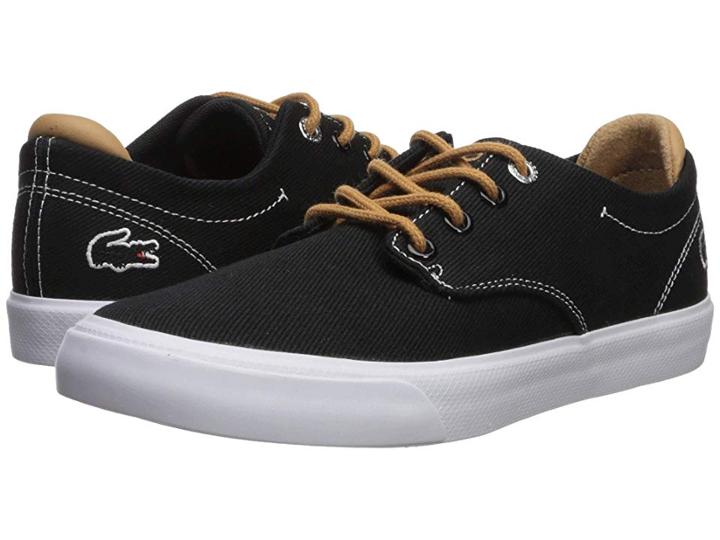 Lacoste Kids Esparre (big Kid) (black/light Tan) Boy's Shoes