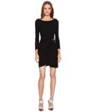 Just Cavalli Long Sleeve Jersey Star Dress (black) Women's Dress