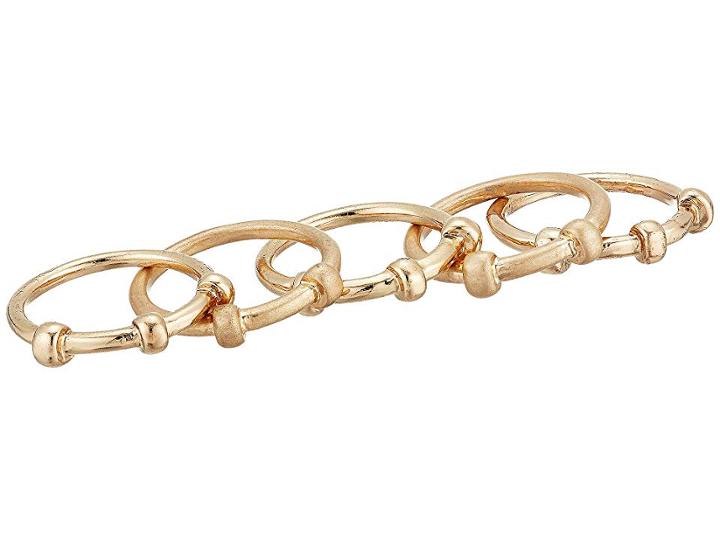 Robert Lee Morris Mixed Beaded Stackable Ring Set (gold) Ring