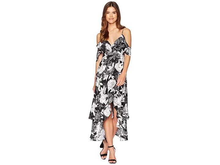 Bardot Frankie Frill Dress (ink Floral) Women's Dress