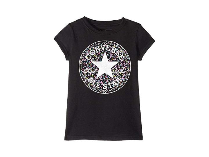 Converse Kids Birthday Confetti Chuck Taylor Tee (toddler/little Kids) (black) Girl's T Shirt